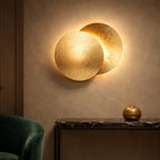 Applique murale LED en forme de lune, finition dorée, 20 ou 25 cm