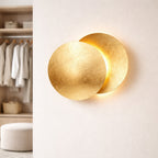 Applique murale LED en forme de lune, finition dorée, 20 ou 25 cm