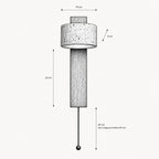 Applique murale orientable en travertin et bois, interrupteur à tirette