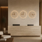 Applique murale horloge en travertin avec LED, 23 ou 30 cm