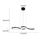 Suspension LED ruban infini, aluminium noir, variable avec télécommande