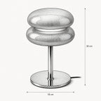 Lampe à poser en verre à abat-jour arrondi, variation progressive de la lumière