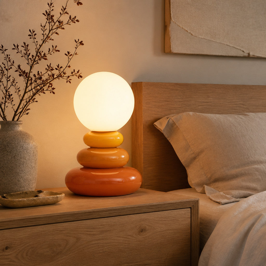 Lampe à poser sculpturale en céramique avec LED intégrée