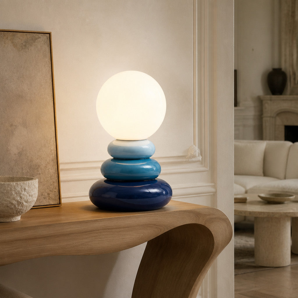Lampe à poser sculpturale en céramique avec LED intégrée