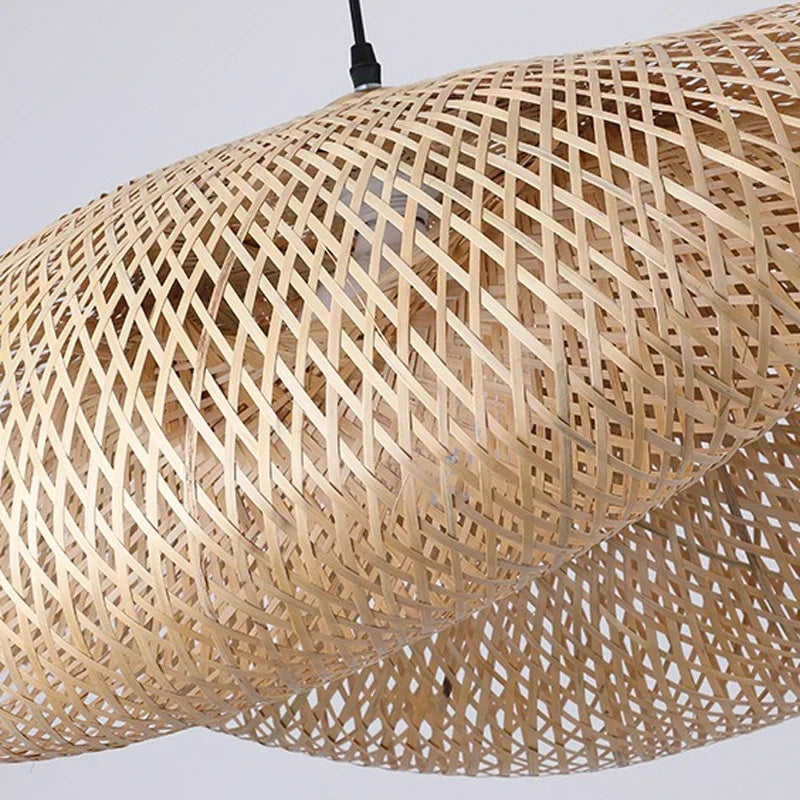 Suspension ovale en rotin tressé, 40, 50 ou 60 cm