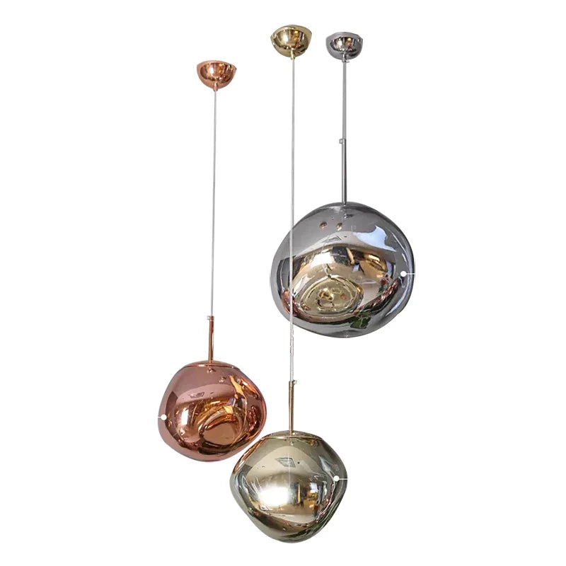 Suspension boule en verre soufflé effet marbré, Ø 20, 30 ou 40 cm