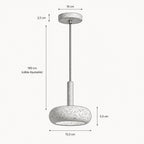 Suspension LED en travertin, verre et bois, Ø 15 cm, 3 000 à 6 000 K