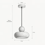 Suspension en travertin et bois, style vintage, LED G9 incluse