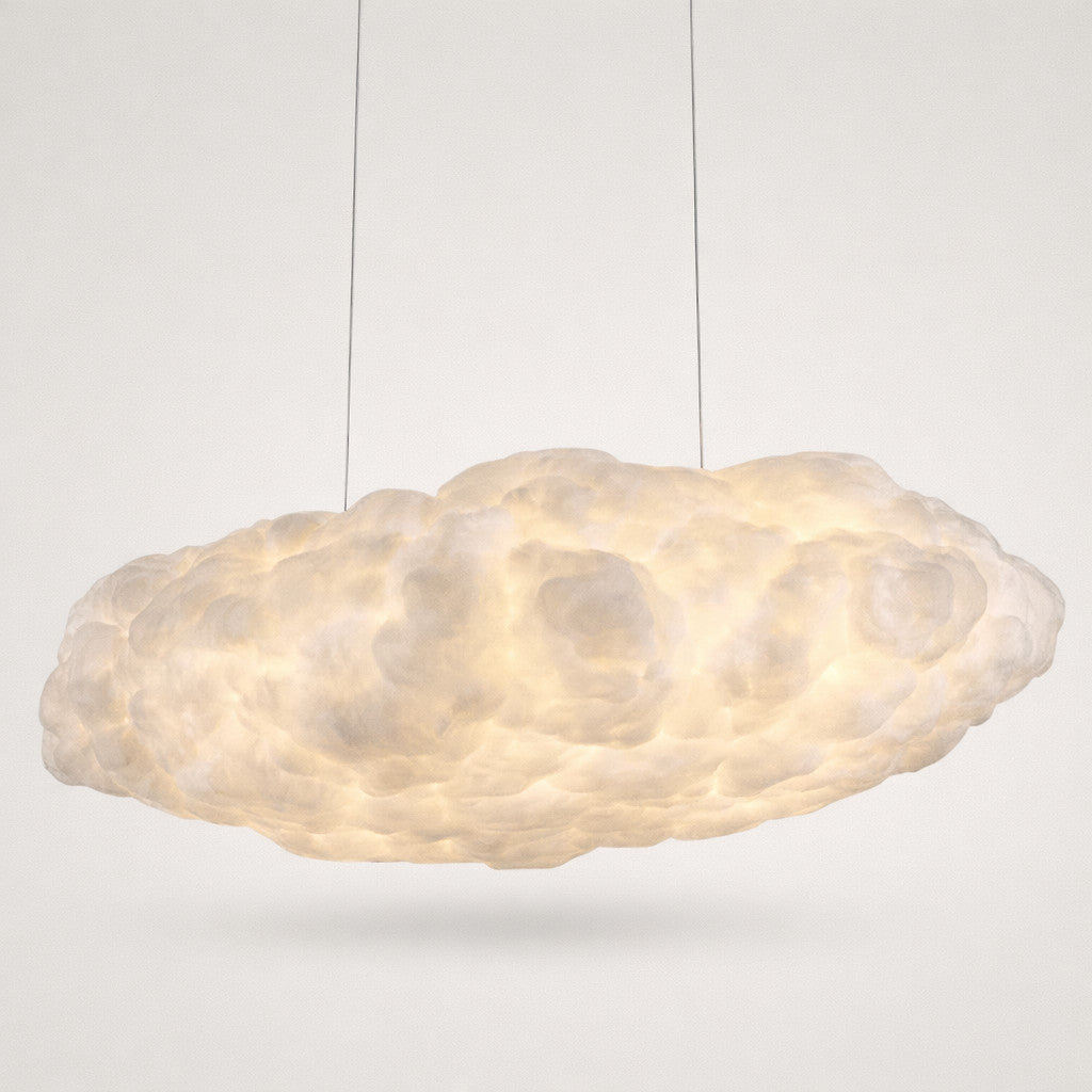 Suspension nuage en coton et fer, lumière tricolore, 30 à 90 cm