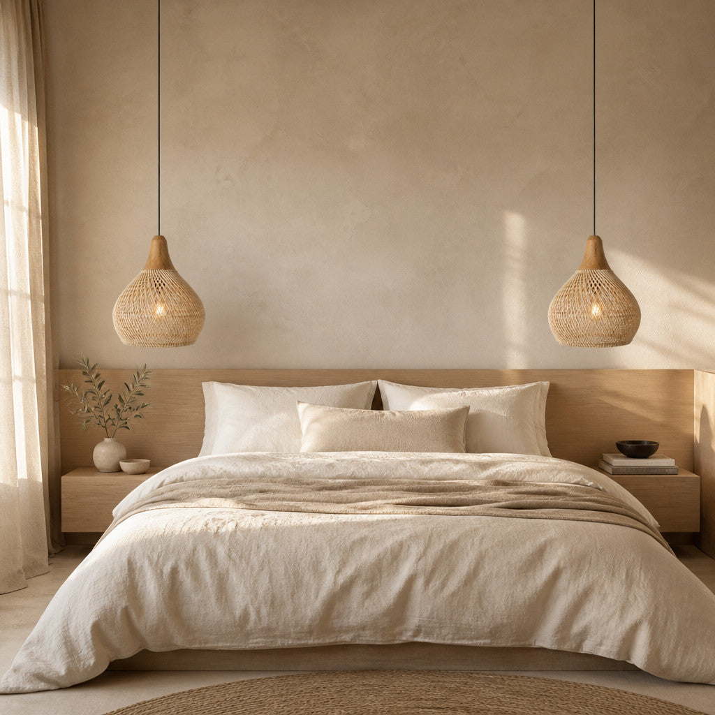 Suspension en rotin tressé style vintage, 40×40, 50×50 ou 60×45 cm