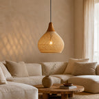Suspension en rotin tressé style vintage, 40×40, 50×50 ou 60×45 cm