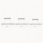 Suspension linéaire LED en bois, 80, 100 ou 120 cm, blanc chaud 3 000 K